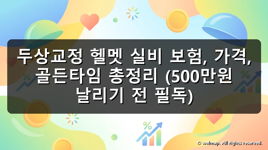 두상교정 헬멧 실비 보험, 가격, 골든타임 총정리 (500만원 날리기 전 필독)