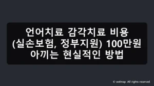 언어치료 감각치료 비용 (실손보험, 정부지원) 100만원 아끼는 현실적인 방법